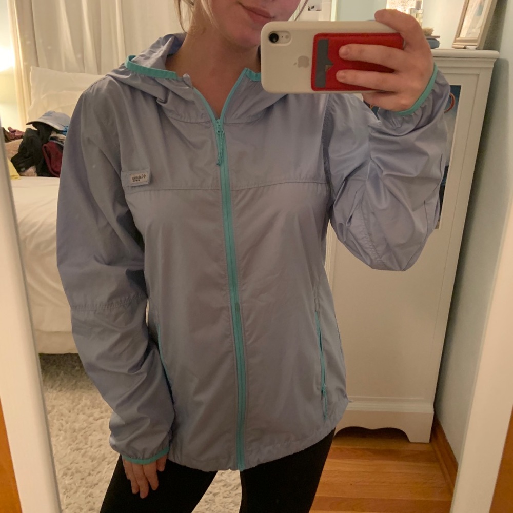 Women’s Columbia Light Blue/Teal Rain Jacket